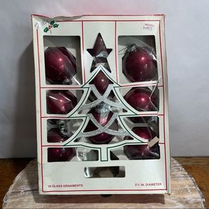 Vintage 9 glass ball Ornaments 1994
